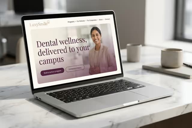 LuxySmile Oral Care — Product Website & Dashboard preview